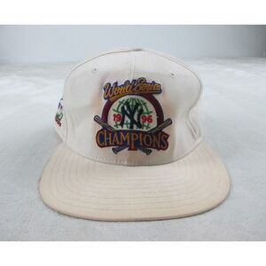 VINTAGE New York Yankees Cap Hat Mens Large White World Series Baseball MLB 90s*